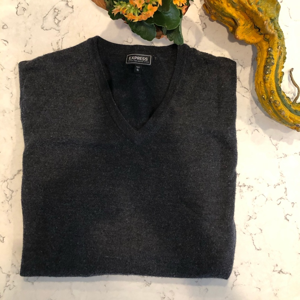 Charcoal Grey Express Vneck sweater